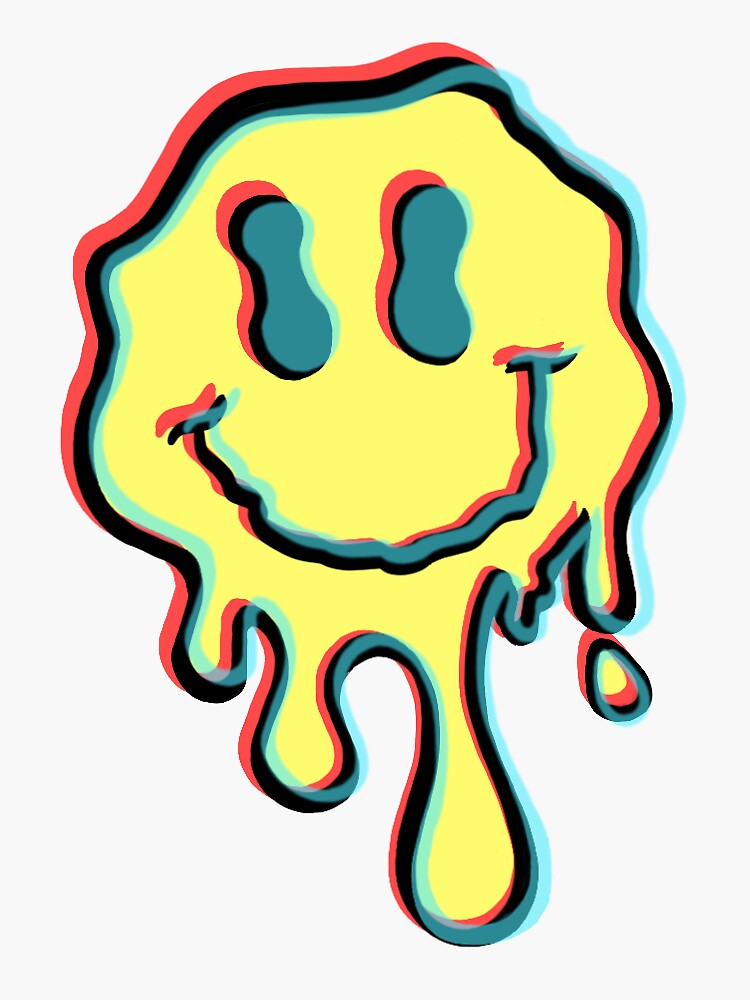Melted Smiley Face Decal