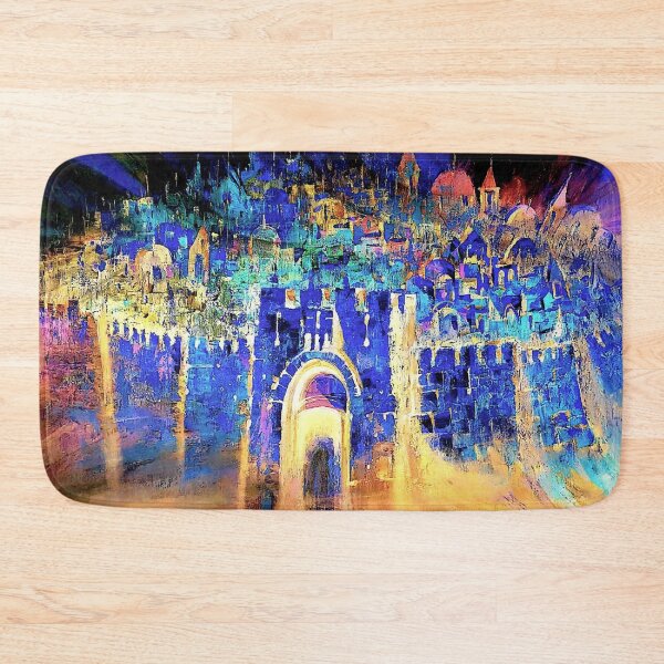 Item preview, Jerusalem Modern Abstract Psychedelic Old Walled City Print designed and sold by posterbobs.