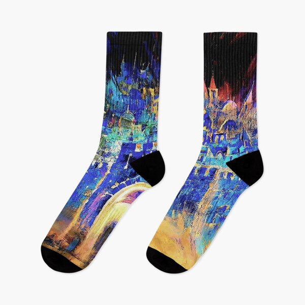 Item preview, Jerusalem Modern Abstract Psychedelic Old Walled City Print designed and sold by posterbobs.