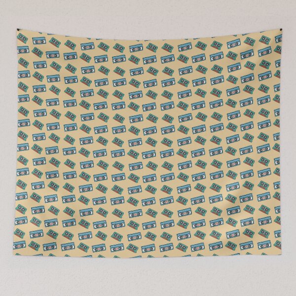 Item preview, VHS and Audio Cassettes Retro Doodle Pattern designed and sold by AnnaVioletStore.