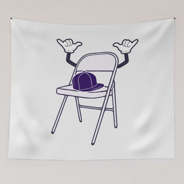 Item preview, White folding chair hat cartoon purple hat Montgomery Brawl Alabama Tea Party chair fight funny meme fuck around find out designed and sold by LoveYaToo.