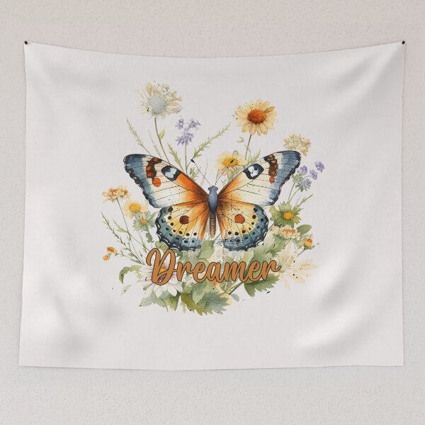 Item preview, Dreamer Butterfly Flowers designed and sold by HappyLifeCreate.