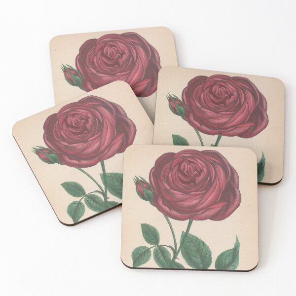 Item preview, Vintage red rose digital print designed and sold by dcrc.