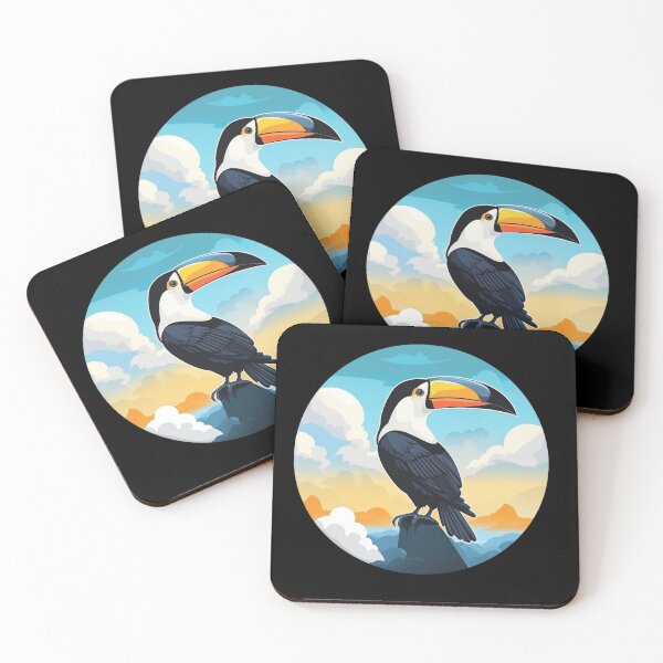Artikelvorschau, Tucan-Vogel-Himmel bewölkter Wolkengebilde-Kreis entworfen und verkauft von LudwikeArts.