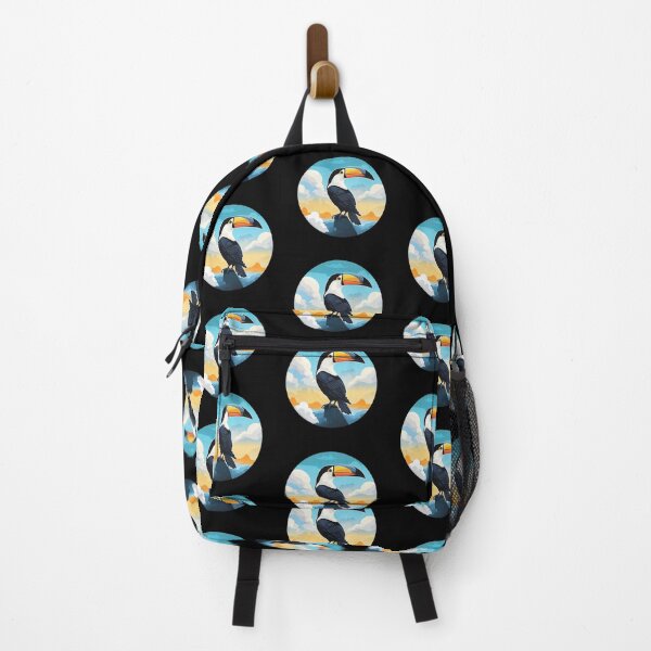 Item preview, Tucan Bird Sky Cloudy Cloudscape Circle designed and sold by LudwikeArts.