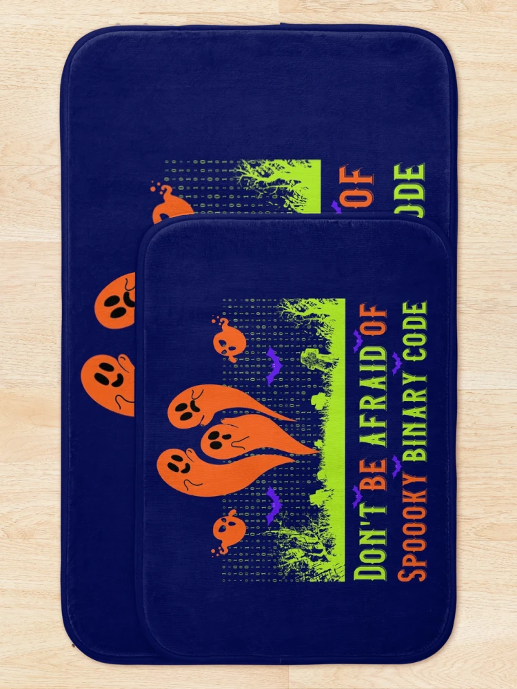 Thumbnail 5 of 6, Bath Mat, Spooky Binary code - Computer programmer designed and sold by HaileyLow.