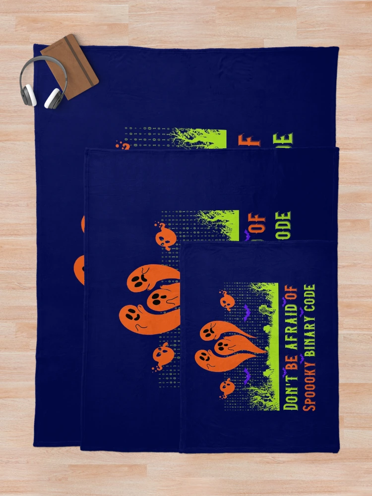 Thumbnail 5 of 6, Throw Blanket, Spooky Binary code - Computer programmer designed and sold by HaileyLow.