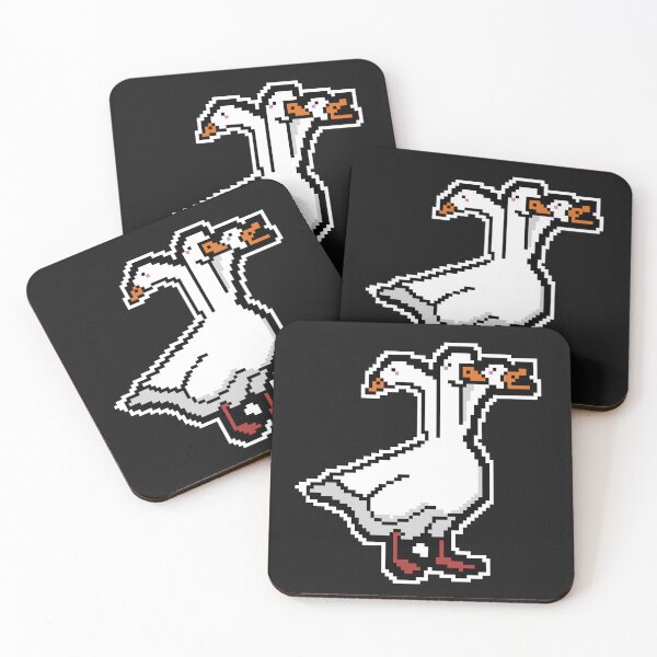 Item preview, A pixel white goose with triple heads designed and sold by Dominepixel.