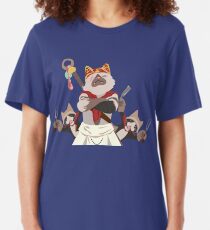 Meowscular Chef and his crew Slim Fit T-Shirt