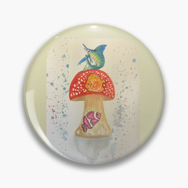 Item preview, Fish mushroom watercolor  designed and sold by altairaleon.