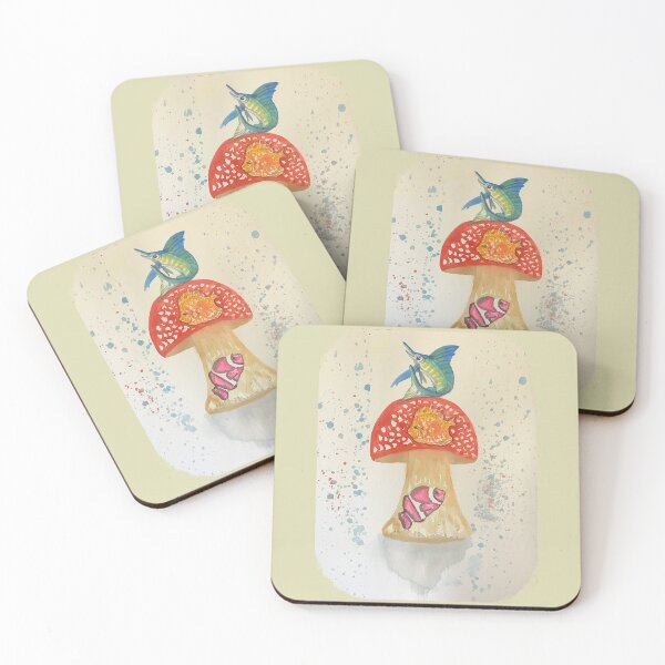 Item preview, Fish mushroom watercolor  designed and sold by altairaleon.