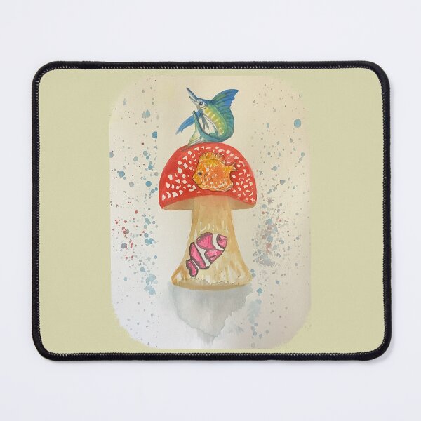 Item preview, Fish mushroom watercolor designed and sold by altairaleon.