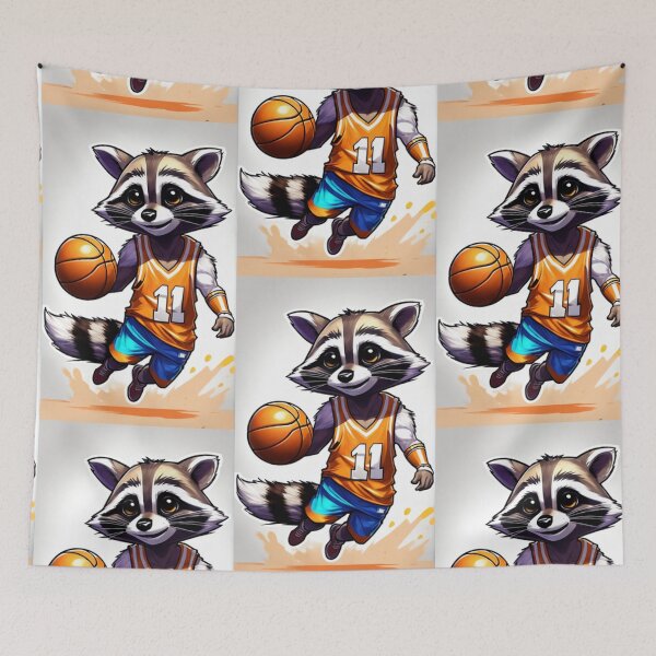 Item preview, A cute and cool raccoon playing basketball designed and sold by Pelzi100.