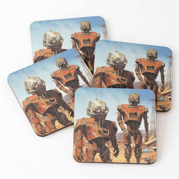 Item preview, Two Rusty Robots Against a Deserted Post-apocalyptic Ruins designed and sold by Je-we.