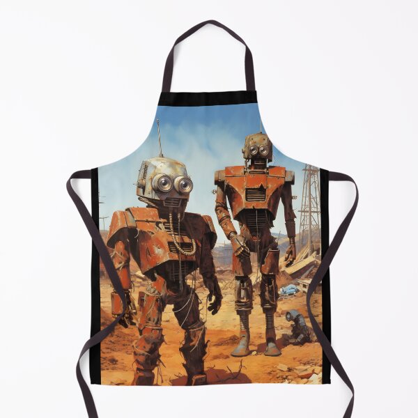 Item preview, Two Rusty Robots Against a Deserted Post-apocalyptic Ruins designed and sold by Je-we.
