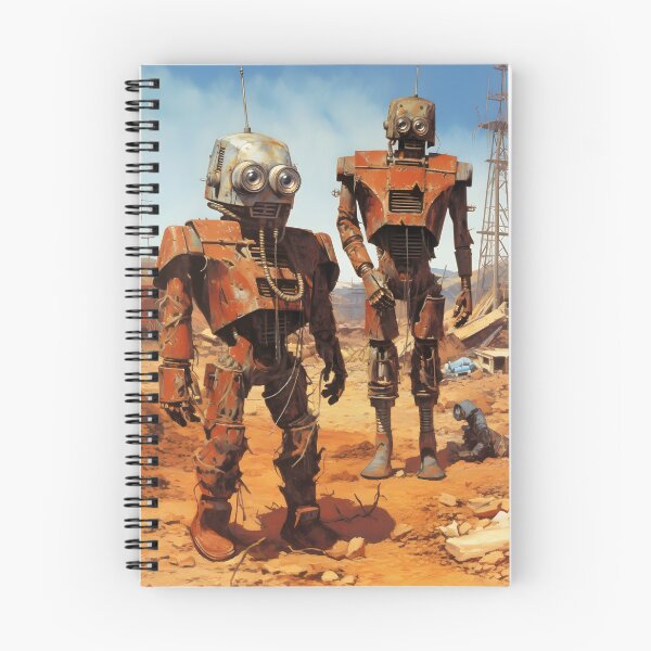 Item preview, Two Rusty Robots Against a Deserted Post-apocalyptic Ruins designed and sold by Je-we.