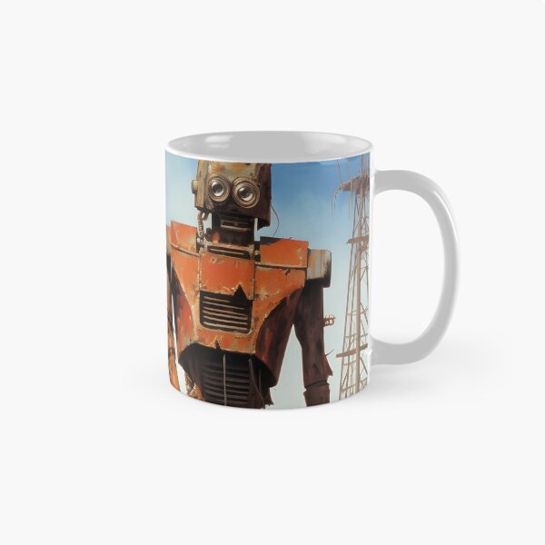 Item preview, Two Rusty Robots Against a Deserted Post-apocalyptic Ruins designed and sold by Je-we.