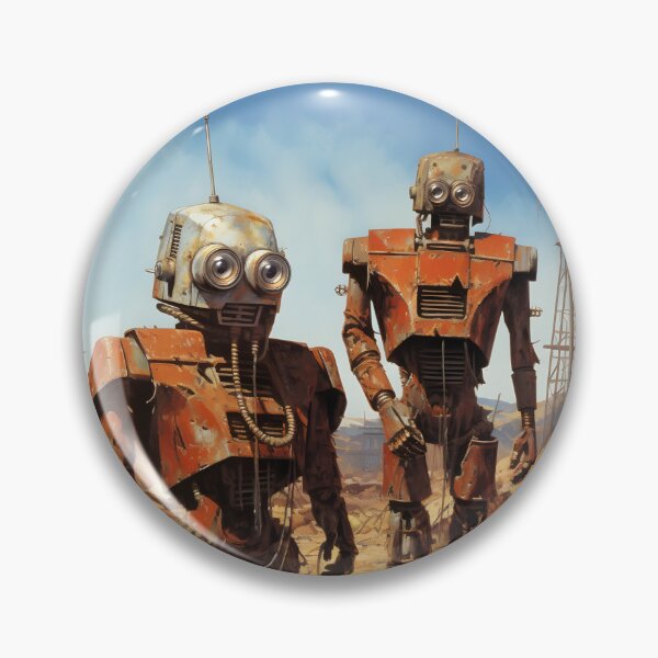 Item preview, Two Rusty Robots Against a Deserted Post-apocalyptic Ruins designed and sold by Je-we.