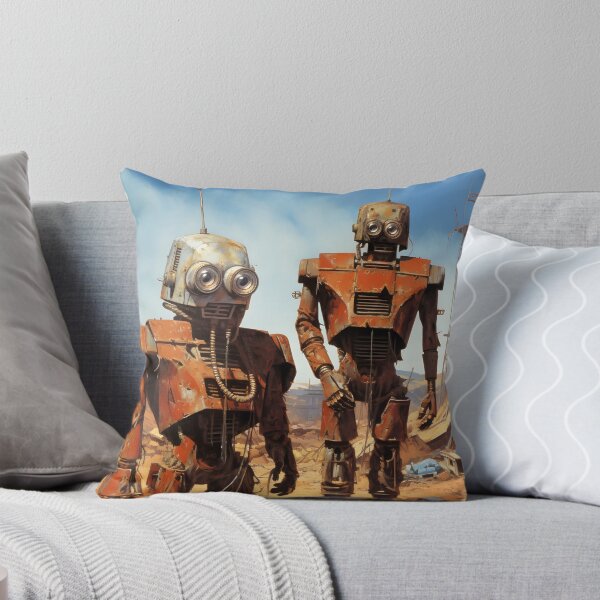 Item preview, Two Rusty Robots Against a Deserted Post-apocalyptic Ruins designed and sold by Je-we.
