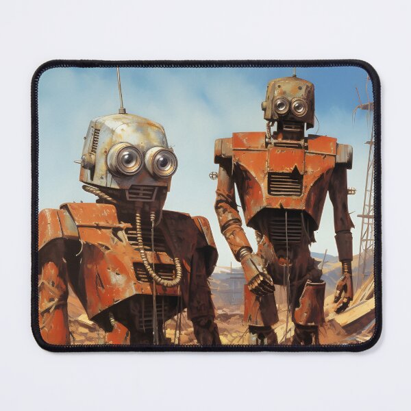 Item preview, Two Rusty Robots Against a Deserted Post-apocalyptic Ruins designed and sold by Je-we.