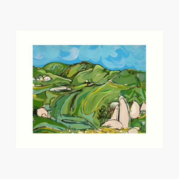 Item preview, GREEN HILLS IN GOUACHE. designed and sold by Claire Elsworth.