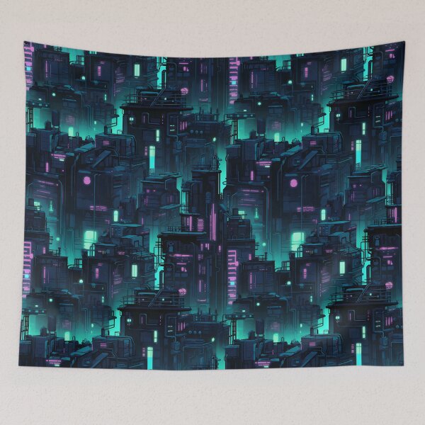 Item preview, Cyberpunk Future Cityscape Pattern designed and sold by SchorlCraft.