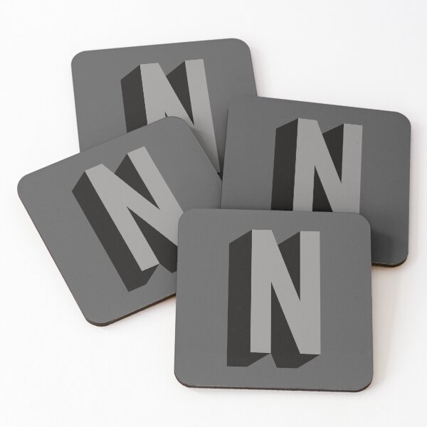Artikelvorschau, Grau und Schwarz N – Film Noir-Monogramm entworfen und verkauft von GoodSequel.