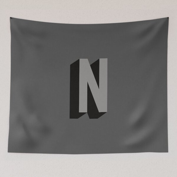 Item preview, Grey and Black N — Film Noir Monogram designed and sold by GoodSequel.