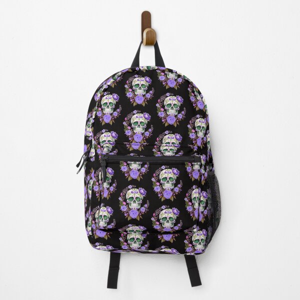 Item preview, Purple Floral Dia De Los Muertos Sugar Skull designed and sold by Atteestude.