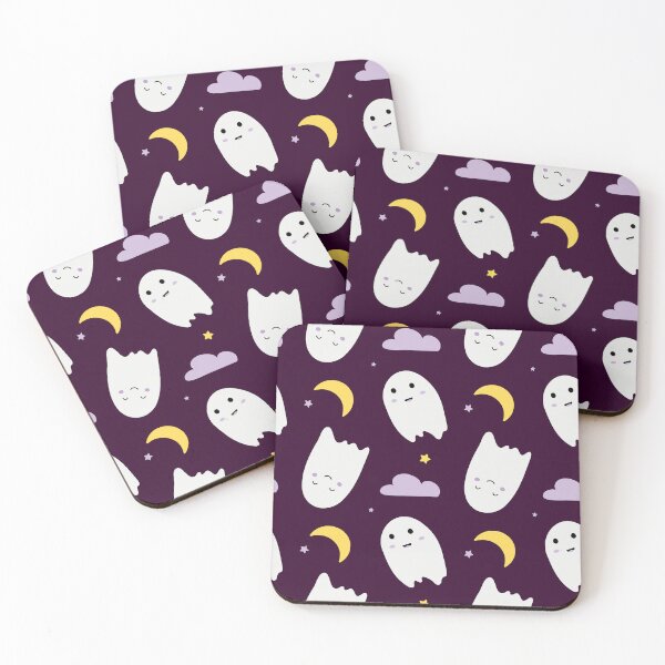 Item preview, Funny ghost halloween pattern. Smiling spirits with stars and moon designed and sold by Eridanka.