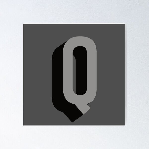 Item preview, Grey and Black Q — Film Noir Monogram designed and sold by GoodSequel.