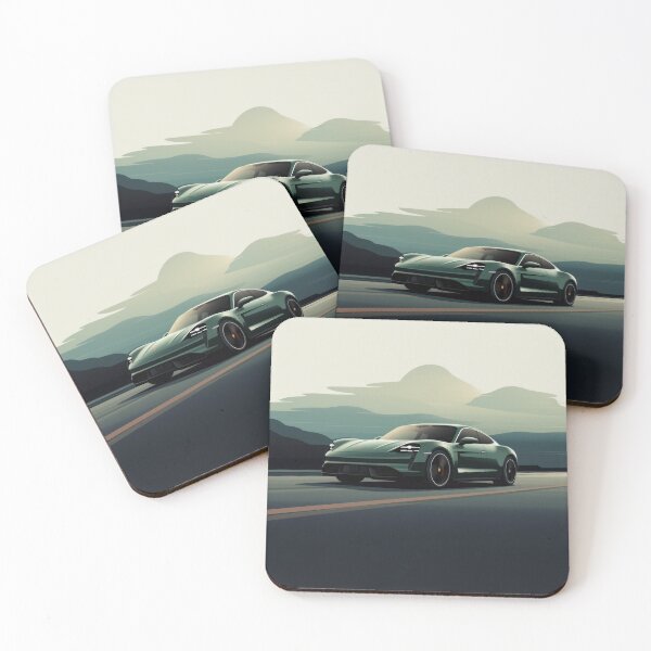 Item preview, Porsche 966 Taycan Illustration Green designed and sold by blackdogshop.