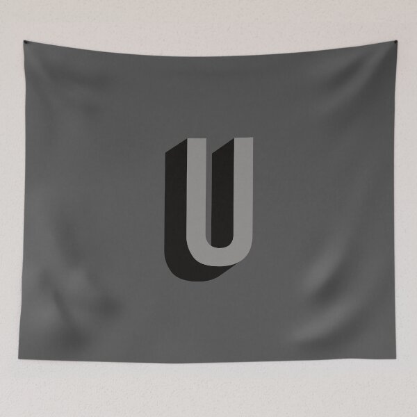Item preview, Grey and Black U — Film Noir Monogram designed and sold by GoodSequel.