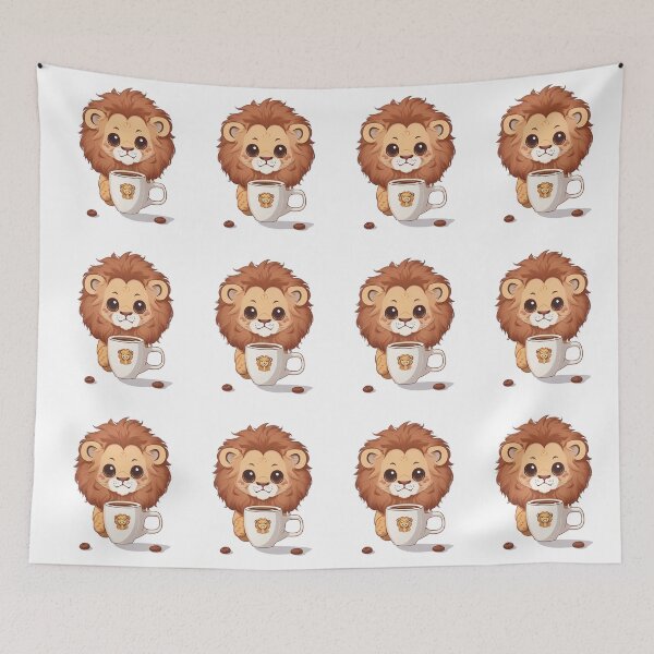 Item preview, Cute lion with coffee designed and sold by Majkel & Majkel.