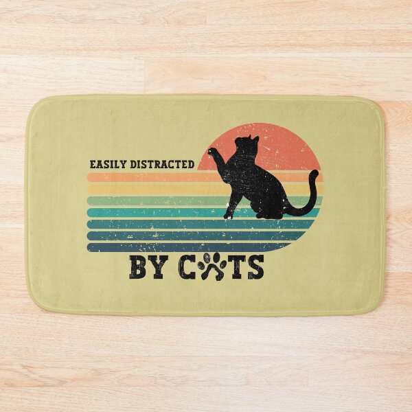 Item preview, Easily Distracted By Cats - Retro Cat for Cats Lovers designed and sold by AITeeGenius.