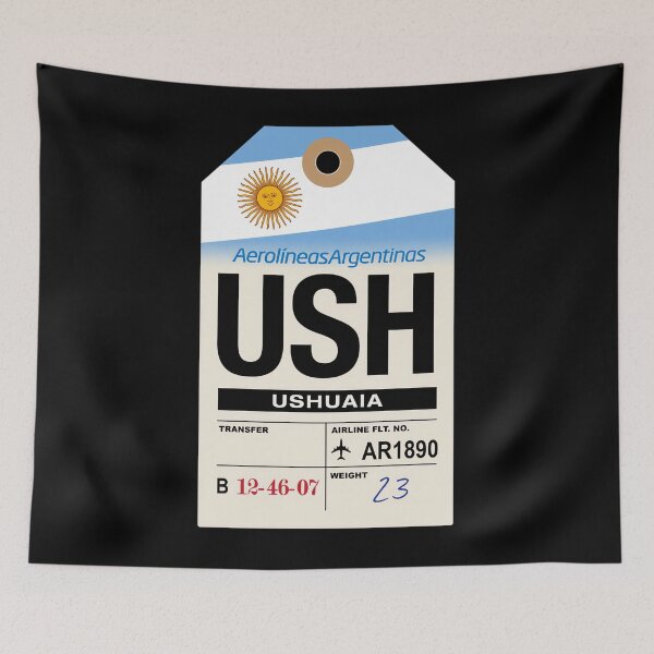 Item preview, Ushuaia (USH) Argentina Airline Luggage Tag 	 designed and sold by hpvtvzlomms18.