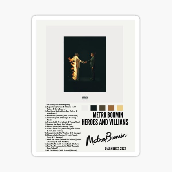 Metro Boomin Takeoff Heroes and Villains Album Poster for Sale by  SCRAGITUP