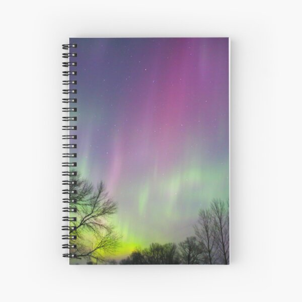 Colorful Blue Fantasy Rainbow Spirit Wolf Aurora Cute Blank Spiral Notebook  Journal 