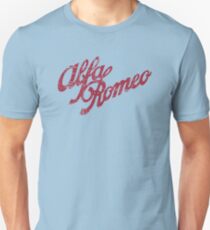 Alfa Romeo Script - Classic Distressed Look Slim Fit T-Shirt