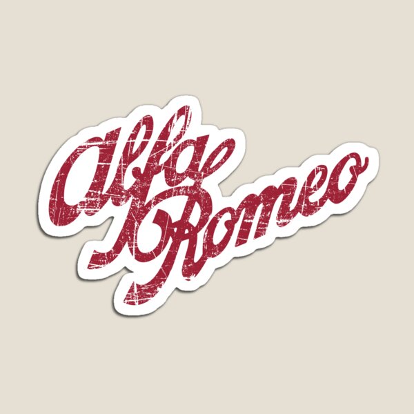 Alfa Romeo Script - Classic Distressed Look Magnet