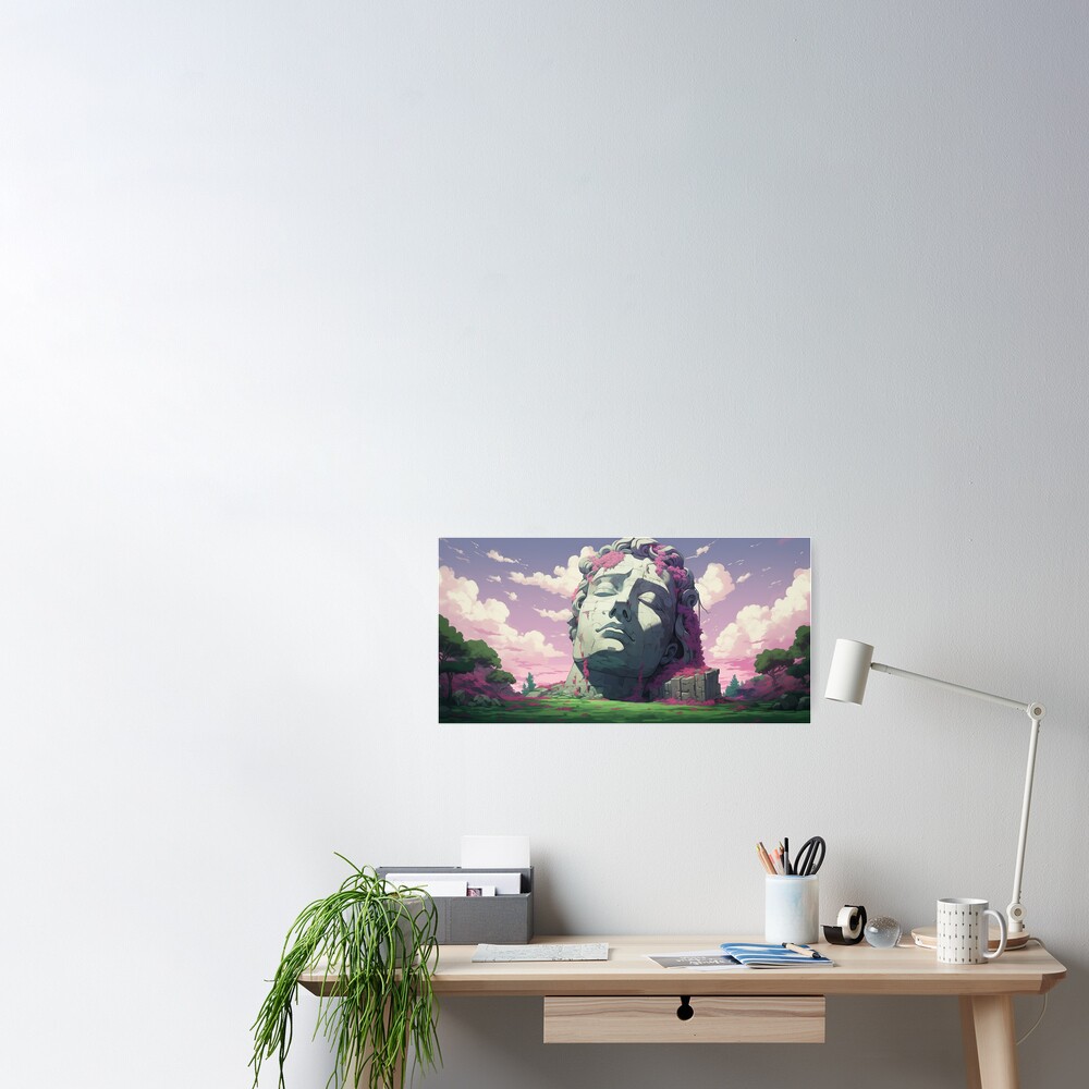 Ghibli Style Girl in a Mountain Poster for Sale by Helenstudio