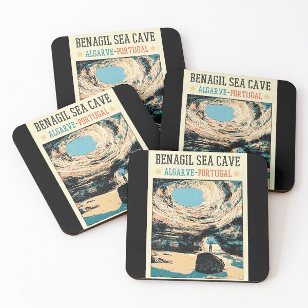 Item preview, Benagil Sea Cave Landscape Illustration | Algarve Coastal Art designed and sold by Lemomo-artworks.