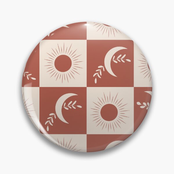 Item preview, Checkered Terracotta Sun and Boho Moon Pattern  designed and sold by Yasminepatterns .