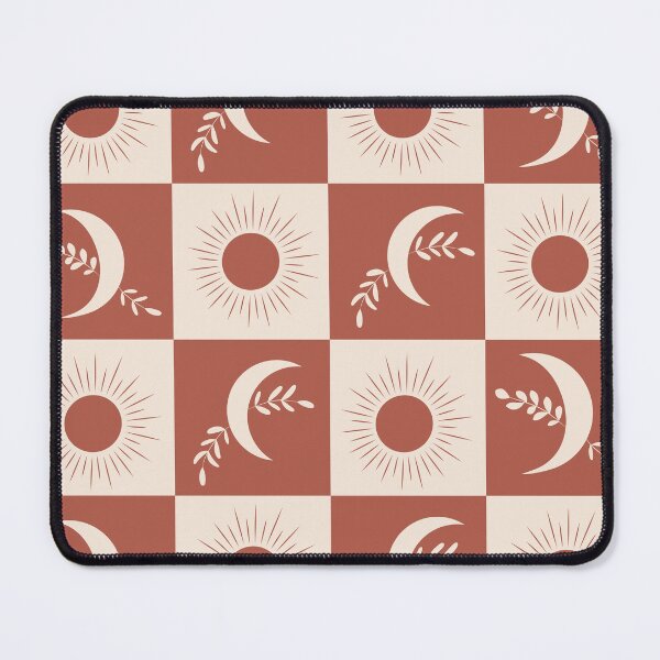 Item preview, Checkered Terracotta Sun and Boho Moon Pattern  designed and sold by Yasminepatterns .