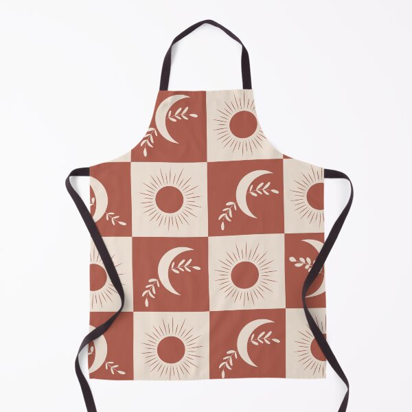 Item preview, Checkered Terracotta Sun and Boho Moon Pattern designed and sold by Yasminepatterns .