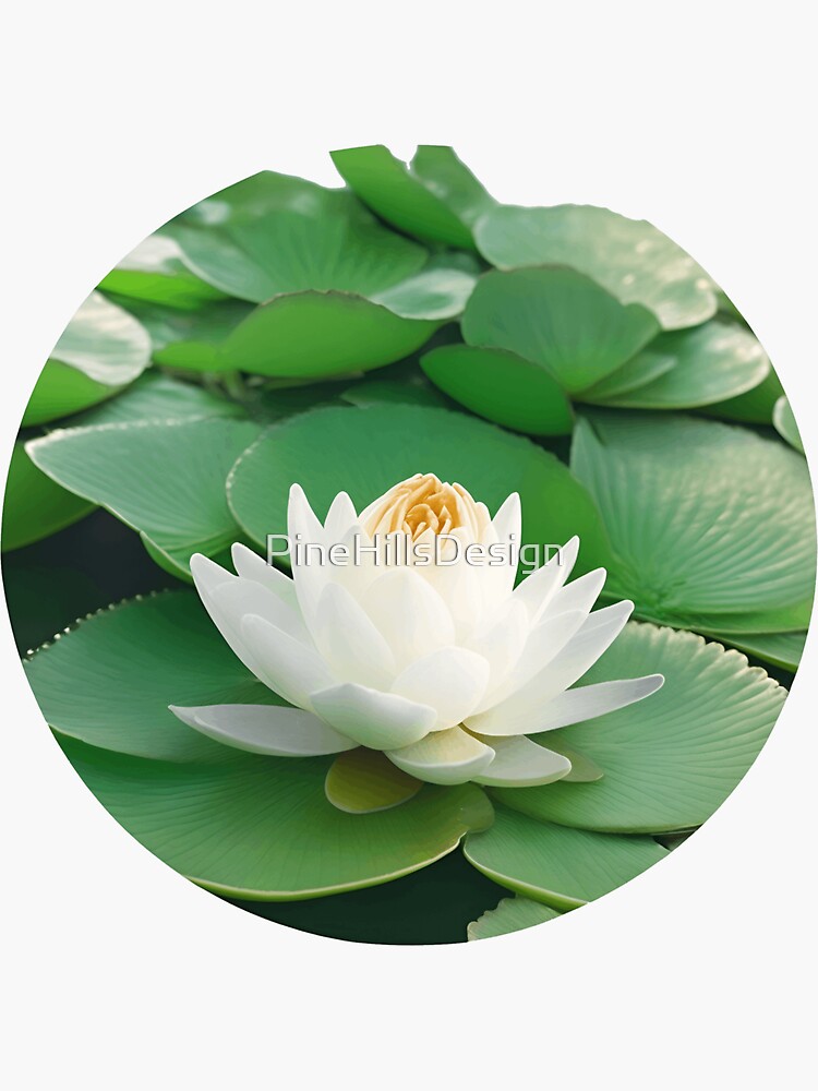 "White Lotus Flower" Sticker for Sale by PineHillsDesign Redbubble