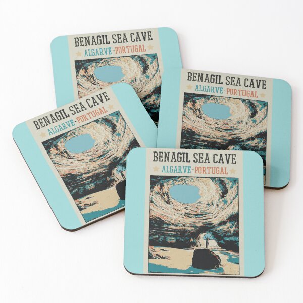 Item preview, Benagil Sea Cave Landscape Illustration | Algarve Coastal Art designed and sold by Lemomo-artworks.