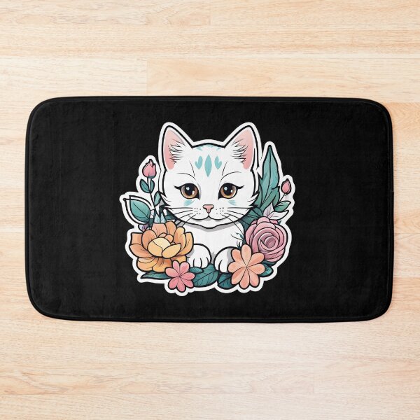 Item preview, Kitty & Pretty Flowers designed and sold by bethdaydreamzz.