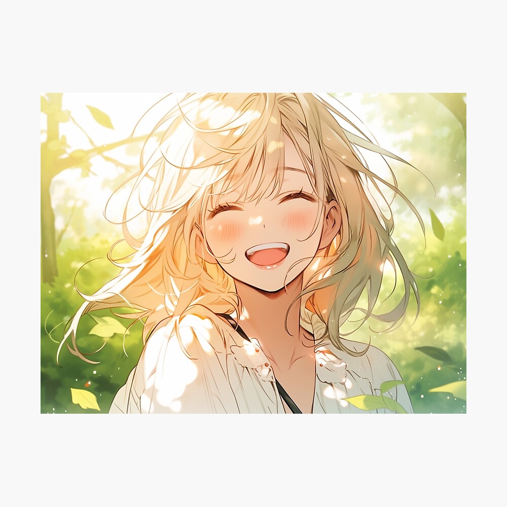 Smiling Blonde Anime Girl