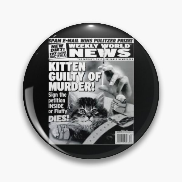 Item preview, Kitten guilty of murder bizarre odd strange feline kitty cat accessories enquire magazine article we designed and sold by CatharineSchell.